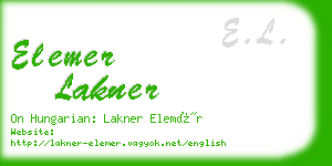 elemer lakner business card